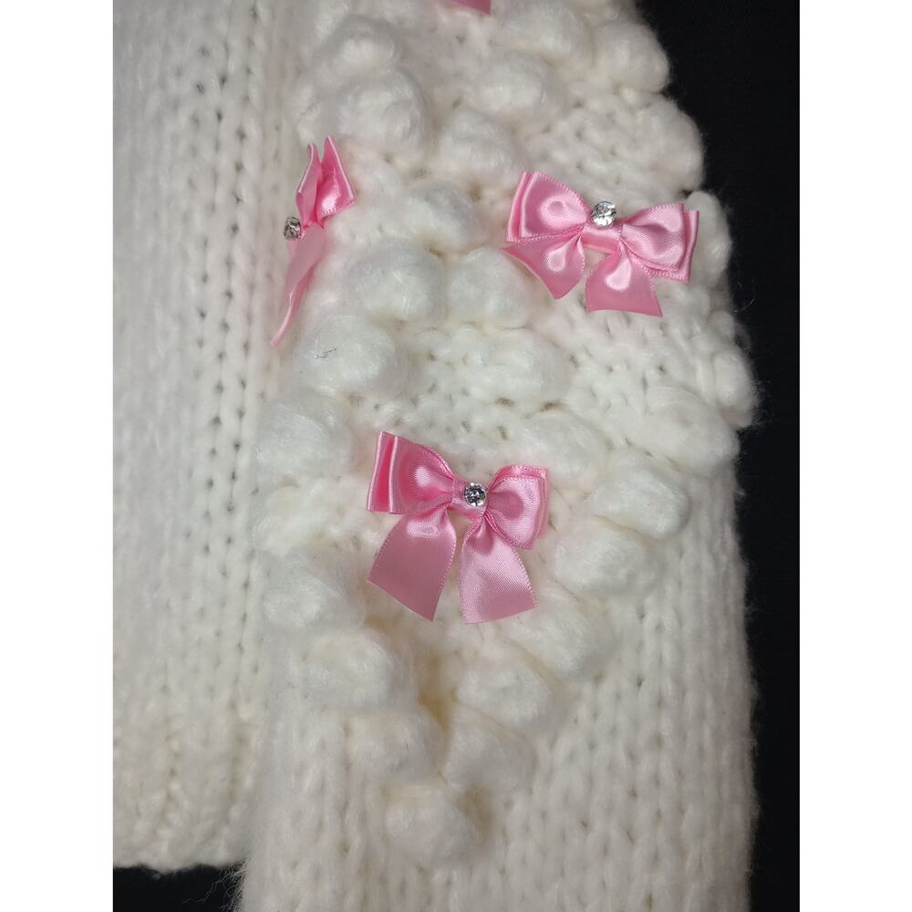 Sugar Thrillz Twinkly Aura Chunky Knit Bow Cardigan - Size XL - Coquette - Picture 5 of 7
